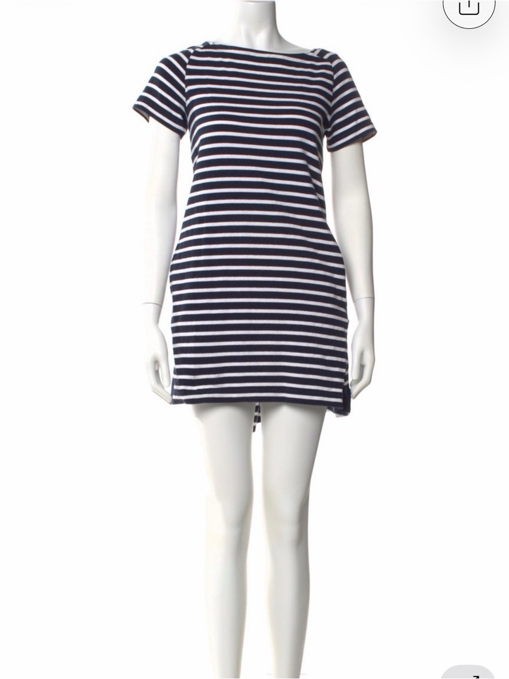 Sacai Striped Navy and White Shift Mini Dress